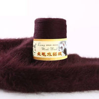 HKM-014291 Hand-Knitted Medium Thick Mink Scarf - Soft Woolen Cone Yarn