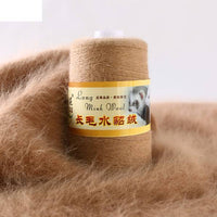 HKM-014291 Hand-Knitted Medium Thick Mink Scarf - Soft Woolen Cone Yarn