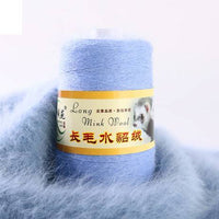 HKM-014291 Hand-Knitted Medium Thick Mink Scarf - Soft Woolen Cone Yarn