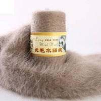 HKM-014291 Hand-Knitted Medium Thick Mink Scarf - Soft Woolen Cone Yarn