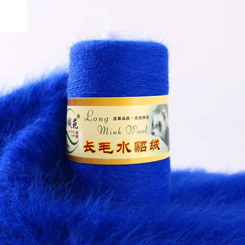 HKM-014291 Hand-Knitted Medium Thick Mink Scarf - Soft Woolen Cone Yarn