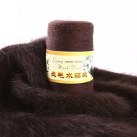 HKM-014291 Hand-Knitted Medium Thick Mink Scarf - Soft Woolen Cone Yarn