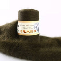 HKM-014291 Hand-Knitted Medium Thick Mink Scarf - Soft Woolen Cone Yarn
