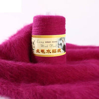 HKM-014291 Hand-Knitted Medium Thick Mink Scarf - Soft Woolen Cone Yarn