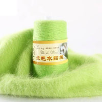 HKM-014291 Hand-Knitted Medium Thick Mink Scarf - Soft Woolen Cone Yarn