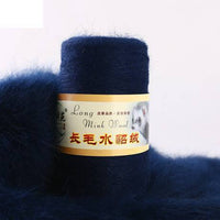 HKM-014291 Hand-Knitted Medium Thick Mink Scarf - Soft Woolen Cone Yarn