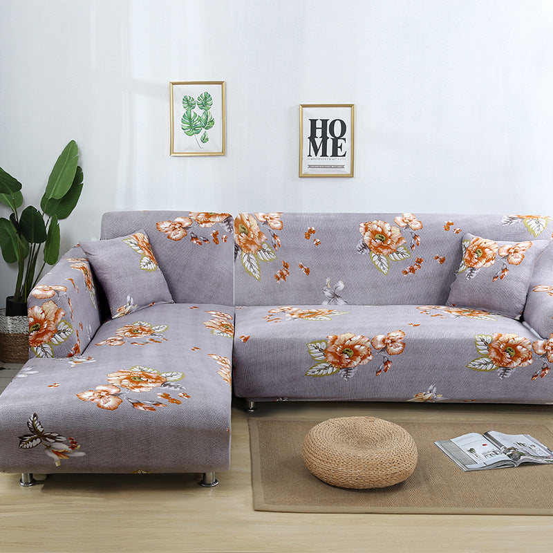 HKM-014291 Stretch Print Sofa Cover in Fashionable Design for Various Sizes