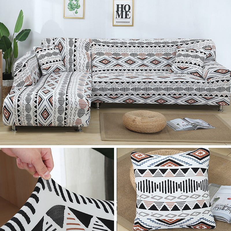 HKM-014291 Stretch Print Sofa Cover in Fashionable Design for Various Sizes