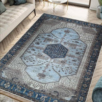 HKM-014355 Bohemian Ethnic Geometric Pattern Crystal Velvet Carpet in Various Sizes