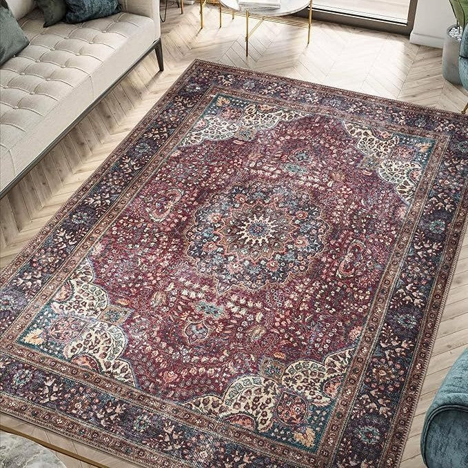 HKM-014355 Bohemian Ethnic Geometric Pattern Crystal Velvet Carpet in Various Sizes