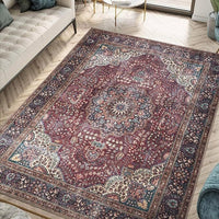 HKM-014355 Bohemian Ethnic Geometric Pattern Crystal Velvet Carpet in Various Sizes