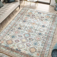 HKM-014355 Bohemian Ethnic Geometric Pattern Crystal Velvet Carpet in Various Sizes