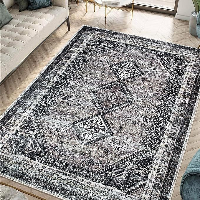HKM-014355 Bohemian Ethnic Geometric Pattern Crystal Velvet Carpet in Various Sizes
