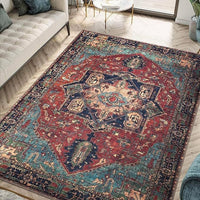 HKM-014355 Bohemian Ethnic Geometric Pattern Crystal Velvet Carpet in Various Sizes