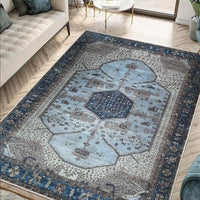 HKM-014355 Bohemian Ethnic Geometric Pattern Crystal Velvet Carpet in Various Sizes