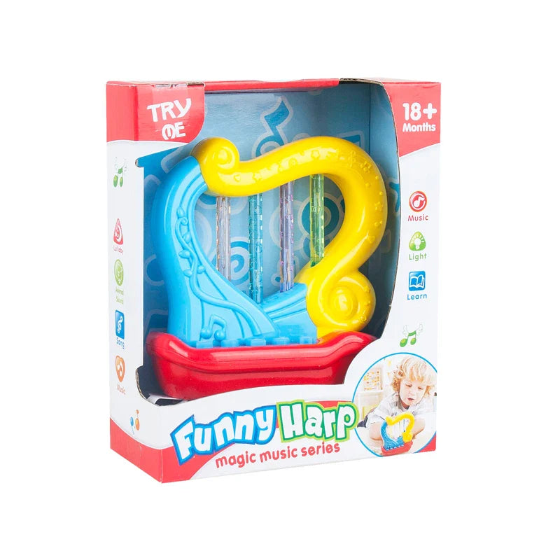 Electric Baby Cartoon Musical Harp Toy with Lights for Early Learning