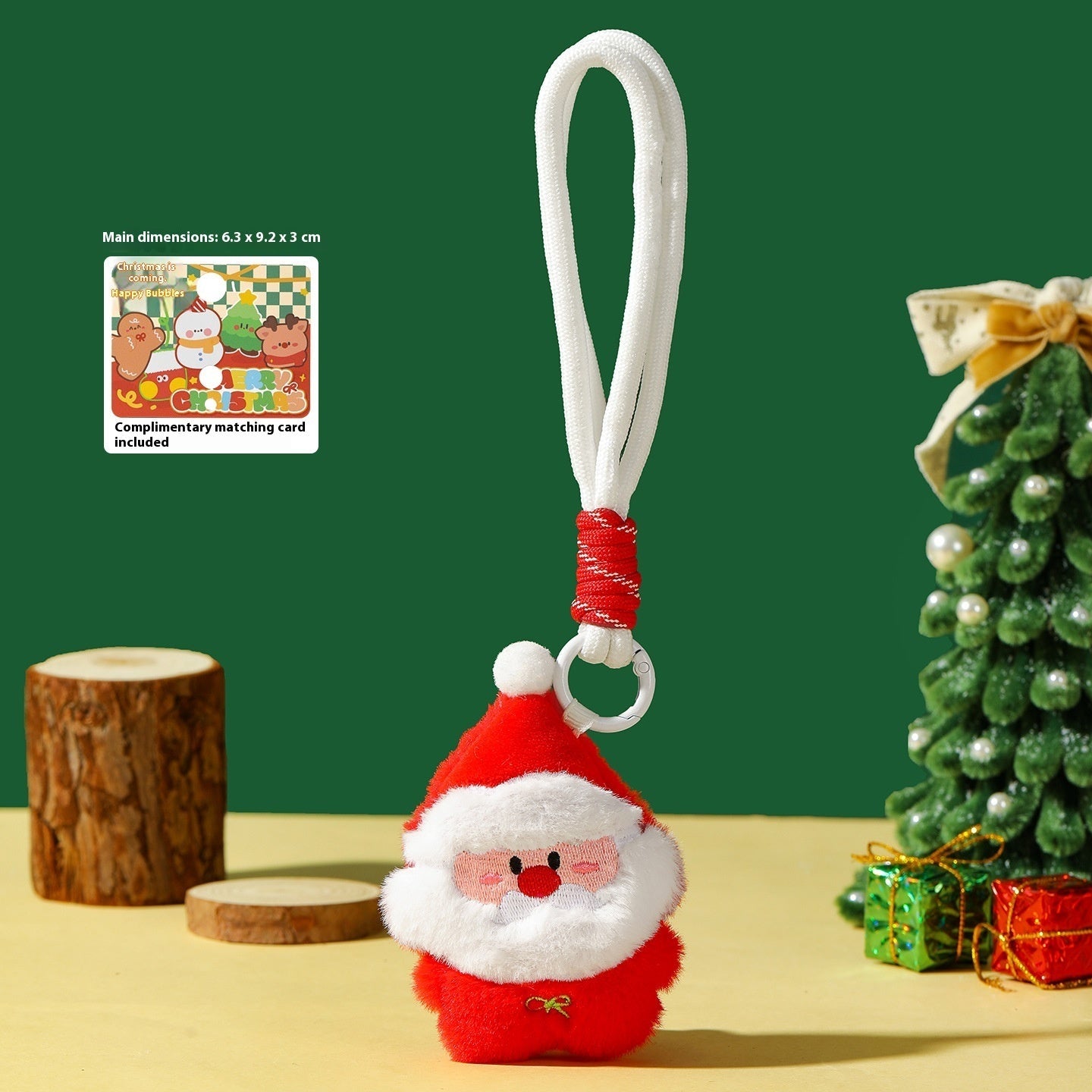 HKM-014419 Festive Plush Christmas Garland Pendant Keychain – Santa, Snowman, Elf & More