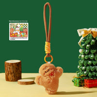 HKM-014419 Festive Plush Christmas Garland Pendant Keychain – Santa, Snowman, Elf & More