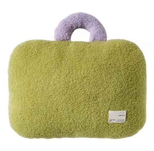 HKM-014419 Personality Plush Backrest Pillow in Briefcase, Dumpling Bag, and Round Bag Shapes