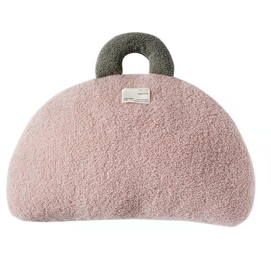 HKM-014419 Personality Plush Backrest Pillow in Briefcase, Dumpling Bag, and Round Bag Shapes