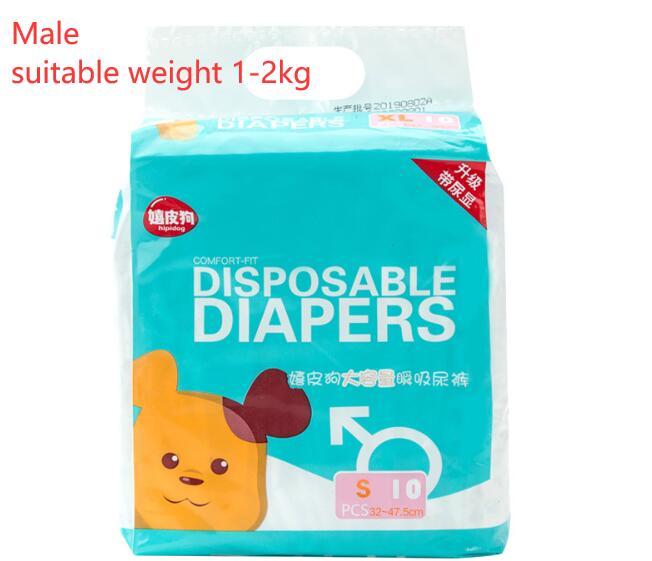 HKM-014547 Adjustable Male Dog Diapers 10-Pack - Soft, Breathable, Leak Protection, Antibacterial and Deodorant
