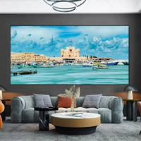 HKM-014547 Frameless Solid Wood Decorative Canvas Painting for Living Room
