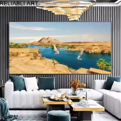 HKM-014547 Frameless Solid Wood Decorative Canvas Painting for Living Room