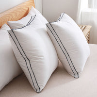 HKM-014611 Luxury Goose Down Feather Pillow Cushion - Soft Cotton Cover, Comfortable Support