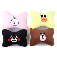 HKM-014739 Car Cervical Spine Neck Pillow - Plush Seat Decoration in Black and Brown