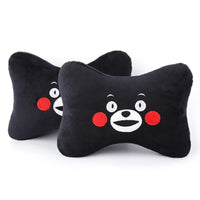 HKM-014739 Car Cervical Spine Neck Pillow - Plush Seat Decoration in Black and Brown