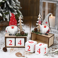 HKM-014739 Wooden Pine Cone Christmas Calendar Decoration for Seniors - 15cm x 9cm