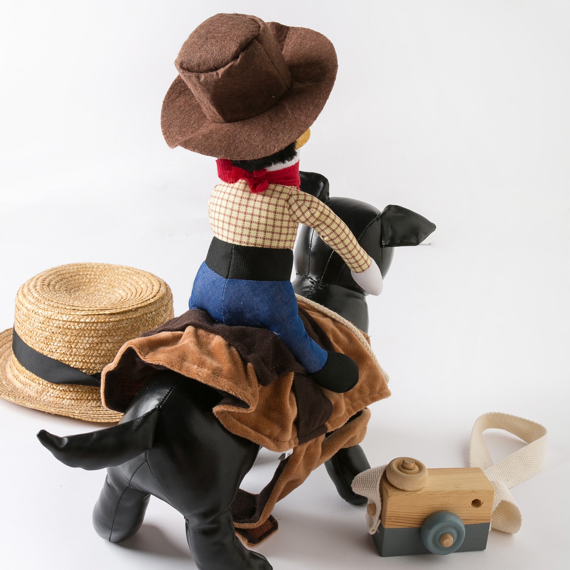 HKM-014803 Denim Pet Costume for Corgis, Teddy Bears, and Golden Retrievers - Personalized Casual Clothing for Spring and Autumn