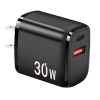 HKM-014867 Dual-Port Quick Charge USB Type-C Plug - White and Black Options Available