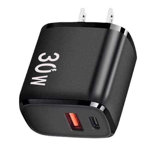 HKM-014867 Dual-Port Quick Charge USB Type-C Plug - White and Black Options Available