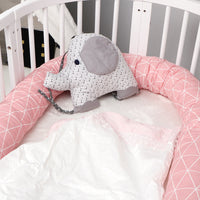 HKM-014931 Plaid Children's Bed with Baby Anti-Collision Soft Pillow Protection