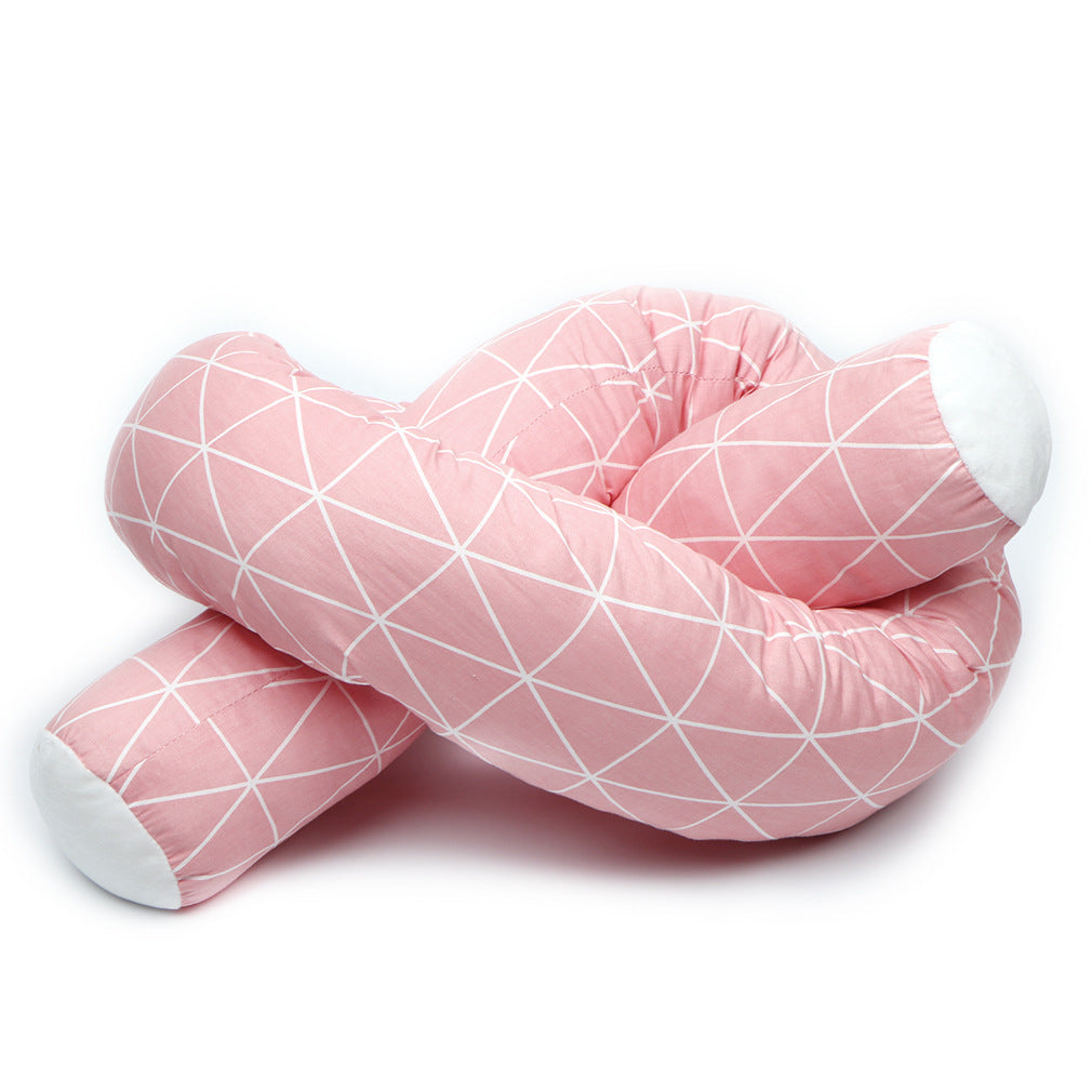 HKM-014931 Plaid Children's Bed with Baby Anti-Collision Soft Pillow Protection