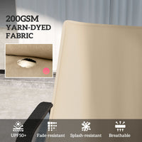 HKM-014995 Beige Foldable Outdoor Lounge Chair Cushion Set of 2, UV-Resistant and Splash-Proof, 76"x23" Dimensions