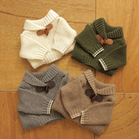 HKM-015187 Cozy Knitted Sweater for Schnauzers - Casual Style Dog Clothes in Green, White, and Brown