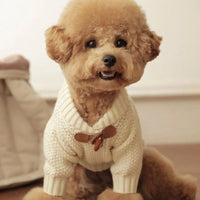 HKM-015187 Cozy Knitted Sweater for Schnauzers - Casual Style Dog Clothes in Green, White, and Brown