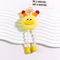 HKM-015443 Cute Cartoon Plush Keychain Doll for Kids - Small Coal Ball Car Accessory