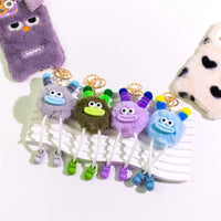 HKM-015443 Cute Cartoon Plush Keychain Doll for Kids - Small Coal Ball Car Accessory