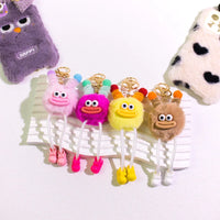 HKM-015443 Cute Cartoon Plush Keychain Doll for Kids - Small Coal Ball Car Accessory