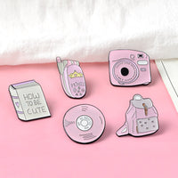 HKM-015443 Pink Alloy Brooch for School Supplies, Mobile Phones, and Video Cards