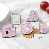 HKM-015443 Pink Alloy Brooch for School Supplies, Mobile Phones, and Video Cards