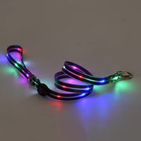 HKM-015443 Rechargeable LED Luminous Pet Collar with Nylon Tow Rope - Adjustable, Colorful Light Modes, Durable Design