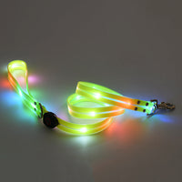 HKM-015443 Rechargeable LED Luminous Pet Collar with Nylon Tow Rope - Adjustable, Colorful Light Modes, Durable Design