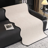 HKM-015443 Universal Chenille Sofa Cushion - Non-Slip Cover in Striped and Solid Colors (Brown, Beige, Light Gray, Dark Gray)