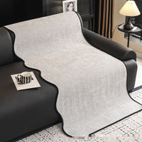 HKM-015443 Universal Chenille Sofa Cushion - Non-Slip Cover in Striped and Solid Colors (Brown, Beige, Light Gray, Dark Gray)