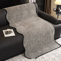 HKM-015443 Universal Chenille Sofa Cushion - Non-Slip Cover in Striped and Solid Colors (Brown, Beige, Light Gray, Dark Gray)