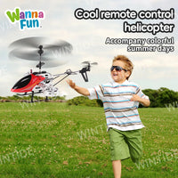HKM-015571 2.4G RC Airplane Helicopter Model with LED Searchlight, 4.5CH Remote Control for Outdoor Fun